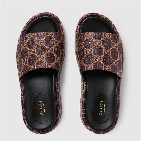 gucci gg logo slides|Gucci women's slides clearance sale.